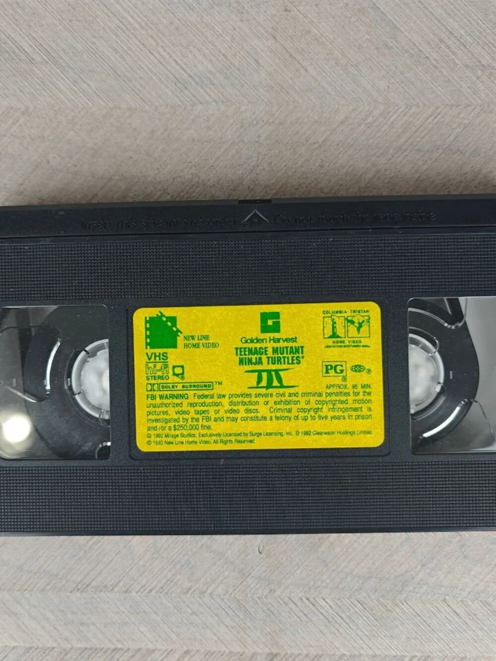 Teenage Mutant Ninja Turtles III VHS 1993 Vintage SciFi Fantasy Golden Harvest - Picture 5 of 5